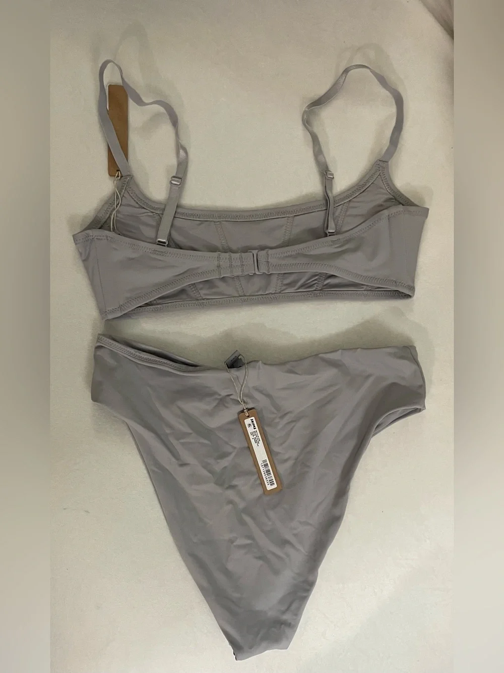 SKIMS 2Pcs SET Corset Bikini Top & Mid Waist Bottoms Chrome Size M